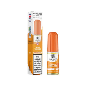 Bar Juice 5000 10ml Nic Salt Cream Tobacco flavour perfect for Pod Vape Kits