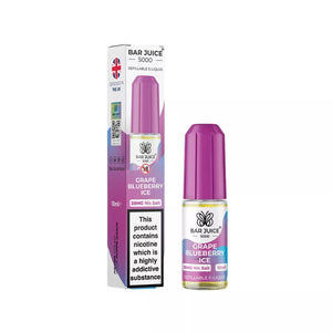 Bar Juice 5000 10ml Nic Salt E-liquid Grape Blueberry Ice Flavour Great for Refillable Pod Vapes