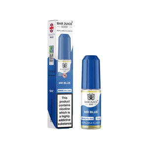 Bar Juice 5000 10ml Nic Salt Mr Blue flavour perfect for Pod Vape Kits