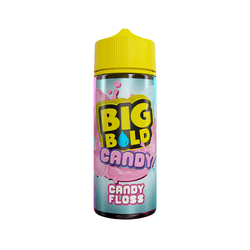 Two Big Bold Candy e-liquid bottles: Candy Floss and Mint Candy flavours, 100ml each.