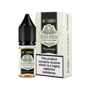 Bombo Platinum Tobacco Nic Salt - Culmen Flavour in 5mg, 10mg & 20mg Nicotine Strengths.