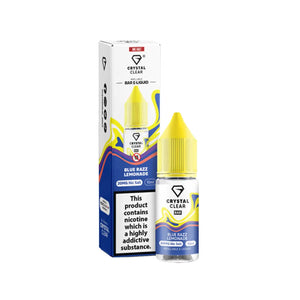 Crystal Clear Nic Salts - Blue Razz Lemonade flavour, this nicotine salt e-liquid is Designed for refillable pod systems