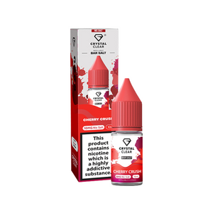 Crystal Clear Nic Salts - Cherry Crush flavour, this nicotine salt e-liquid is Designed for refillable pod systems