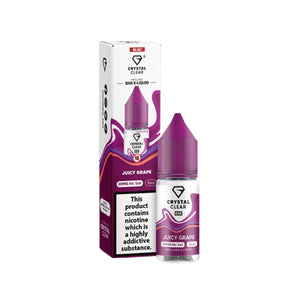 Crystal Clear Nic Salts - Juicy Grape flavour, this nicotine salt e-liquid is Designed for refillable pod systems