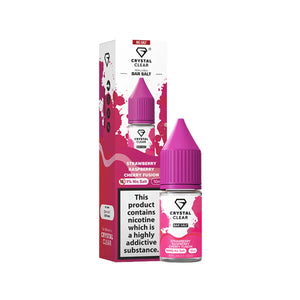 Crystal Clear Nic Salts - Strawberry Raspberry Cherry Fusion flavour, this nicotine salt e-liquid is Designed for refillable pod systems