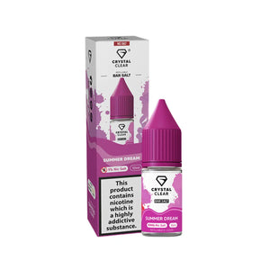 Crystal Clear Nic Salts - Summer Dream flavour, this nicotine salt e-liquid is Designed for refillable pod systems