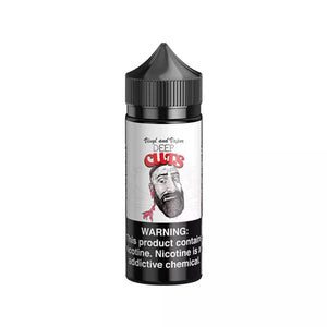 Deep Cuts Strawberry Swing 100ml shortfill e-liquid bottle with illustrated bearded face label in new flavour Strawberry swing
