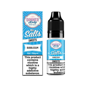 Dinner Lady Bubblegum Flavour 10ml Nic Salt E-liquid perfect for Refillable Vape Kit