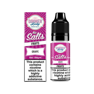 Dinner Lady Grape Flavour 10ml Nic Salt E-liquid perfect for Refillable Vape Kit