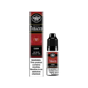 Dinner Lady Select Tobacco Cuban 10ml Nic Salt perfect for refillable vape kits