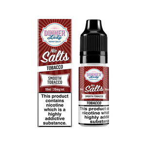 Dinner Lady Smooth Tobacco Flavour 10ml Nic Salt E-liquid perfect for Refillable Vape Kit