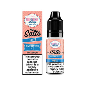 Dinner Lady Watermelon Ice Flavour 10ml Nic Salt E-liquid perfect for Refillable Vape Kit