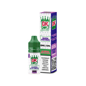 DK Salts Dragon Razz Grape 10ml Nic Salt E-liquid perfect for Refillable Vape Kit