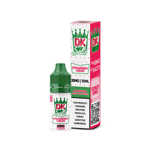 Donut King DK Salts Strawberry Cream 10ml Nic Salt E-liquid perfect for Refillable Vape Kit