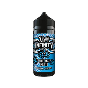 Doozy Infinity 100ml vape juice in blue razz mojito flavour for DTL Vaping with subohm vape kits.