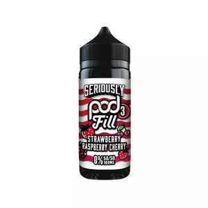 Doozy Seriously Pod Fill Strawberry Raspberry Cherry Flavour Great for Refillable Pod Vapes, AIO Kits and MTL Vape Tanks