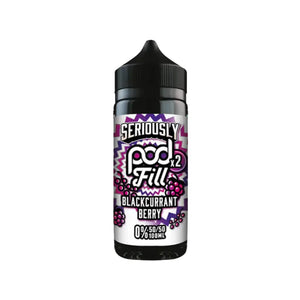 Doozy Seriously Pod Fill Blackcurrant Berry Flavour 100ml 50vg/50pg Shortfill Vape Juice Perfect for Refillable Pod Vape Kits