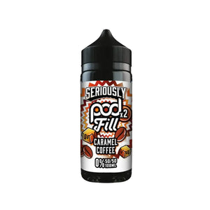 Doozy Seriously Pod Fill Caramel Coffee Flavour 100ml 50vg/50pg Shortfill Vape Juice Perfect for Refillable Pod Vape Kits