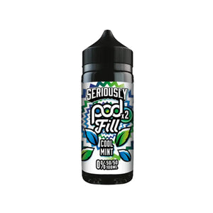 Doozy Seriously Pod Fill Cool Mint Flavour 100ml 50vg/50pg Shortfill Vape Juice Perfect for Refillable Pod Vape Kits
