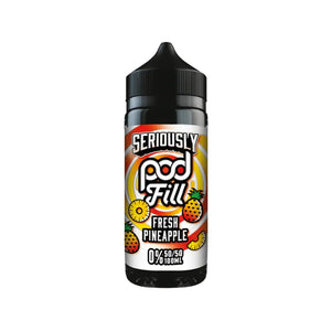 Doozy Seriously Pod Fill Fresh Pineapple Flavour 100ml 50vg/50pg Shortfill Vape Juice Perfect for Refillable Pod Vape Kits