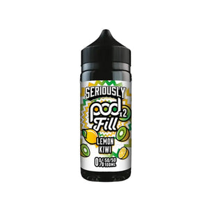 Doozy Seriously Pod Fill Lemon Kiwi Flavour 100ml 50vg/50pg Shortfill Vape Juice Perfect for Refillable Pod Vape Kits