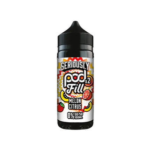 Doozy Seriously Pod Fill Melon Citrus Flavour 100ml 50vg/50pg Shortfill Vape Juice Perfect for Refillable Pod Vape Kits