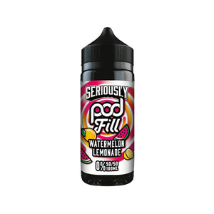 Doozy Seriously Pod Fill Watermelon Lemonade Flavour 100ml 50vg/50pg Shortfill Vape Juice Perfect for Refillable Pod Vape Kits