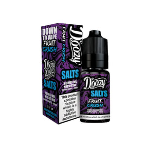 Doozy Vape Fruit Crush Flavour 10ml Nic Salt E-liquid perfect for Refillable Vape Kits