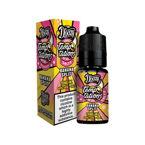 Doozy Vape Temptations Banana Split Flavour 10ml Nic Salt E-liquid Perfect for Refillable Vape Kits