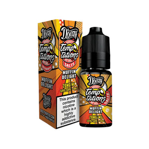 Doozy Vape Temptations Muffin Delight Flavour 10ml Nic Salt E-liquid Perfect for Refillable Vape Kits
