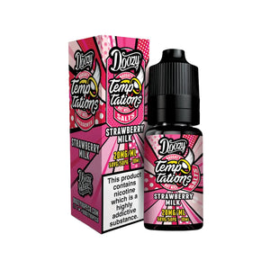 Doozy Vape Temptations Strawberry Milk Flavour 10ml Nic Salt E-liquid Perfect for Refillable Vape Kits