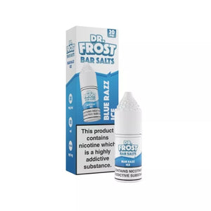 dr frost 10ml bar salt blue razz ice flavour available in 10mg and 20mg great for refillable pod vape kits