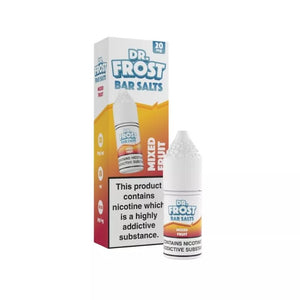 dr frost 10ml bar salt mixed fruit flavour available in 10mg and 20mg great for refillable pod vape kits