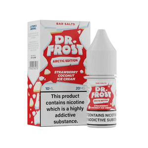 Dr Frost Arctic Strawberry Coconut Ice Cream Flavour 10ml Nic Salt Vape E-liquid - Perfect for Refillable Vape Kits