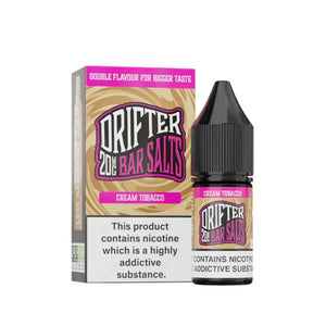 Drifter Bar Salts Cream Tobacco Flavour 10ml Nic Salt E-liquid - Perfect for Refillable Vape Kits