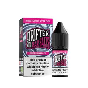 Drifter Bar Salts Sour Raspberry Ice Flavour 10ml Nic Salt E-liquid - Perfect for Refillable Vape Kits