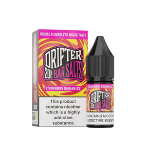 Drifter Bar Salts Strawberry Banana Ice Flavour 10ml Nic Salt E-liquid - Perfect for Refillable Vape Kits