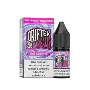 Drifter Bar Salts Sweet Blueberry Ice Flavour 10ml Nic Salt E-liquid - Perfect for Refillable Vape Kits