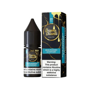 Dripping Desserts Rice Pudding & Custard 10ml Dessert Nic Salt E-liquid - Perfect for Refillable Vape Kits