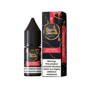 Dripping Desserts Strawberry Jam Custard 10ml Dessert Nic Salt E-liquid - Perfect for Refillable Vape Kits