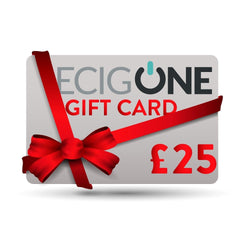 ECIGONE gift card with a red ribbon and bow.