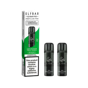 Elf Bar 600 Kiwi Passion Fruit Guava Flavour Prefilled Replacement Pods for the Elf Bar 600 Prefilled Vape Kit