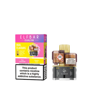 Elf Bar Dual 10K Refill Pods for the Elf Bar Dual 10k Vape Kit - Fizzy Edition - Pink Lemonade - Cherry Cola