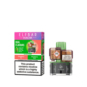 Elf Bar Dual 10K Refill Pods for the Elf Bar Dual 10k Vape Kit - Strawberry Ice - Strawberry Kiwi