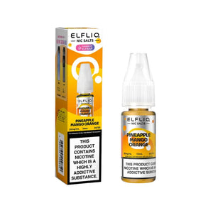 Elf Bar Elfliq Pineapple Mango Orange 10ml Nic Salt E-liquid - Perfect for Refillable Vape Kits