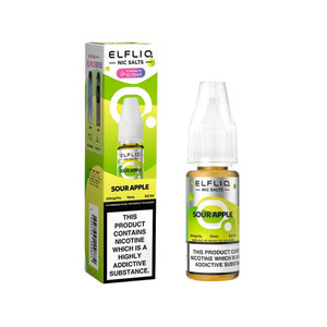 Elf Bar Elfliq Sour Apple 10ml Nic Salt E-liquid - Perfect for Refillable Vape Kits
