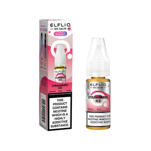 Elf Bar Elfliq Strawberry Ice 10ml Nic Salt E-liquid - Perfect for Refillable Vape Kits