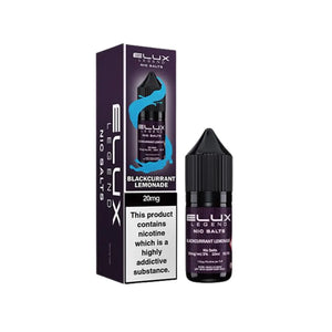 Elux Legend 10ml Nic salt e-liquid Blackcurrant Lemonade Flavour - works great with Pod Vape Kits & Starter Vape Kits