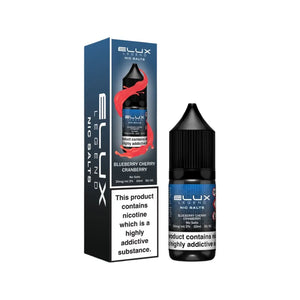 Elux Legend 10ml Nic salt e-liquid Blueberry Cherry Cranberry Flavour - works great with Pod Vape Kits & Starter Vape Kits