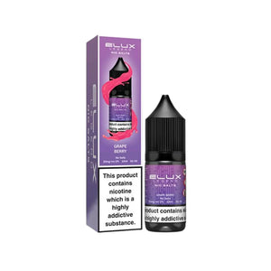 Elux Legend 10ml Nic salt e-liquid Grape Berry Flavour - works great with Pod Vape Kits & Starter Vape Kits